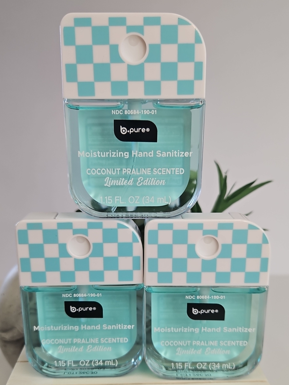 B.pure Limited Edition Hand Sanitizer Coconut Praline Scent 3-Pieces